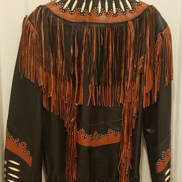Vintage Fringe Leather Biker Jacket - XL - Picture 7 of 11